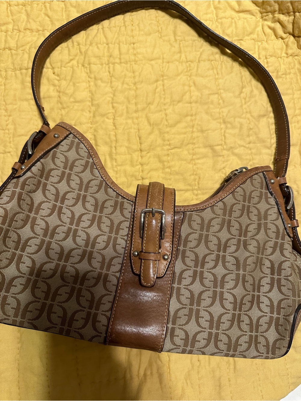 Brown Monogram Shoulder Bag - Unbranded